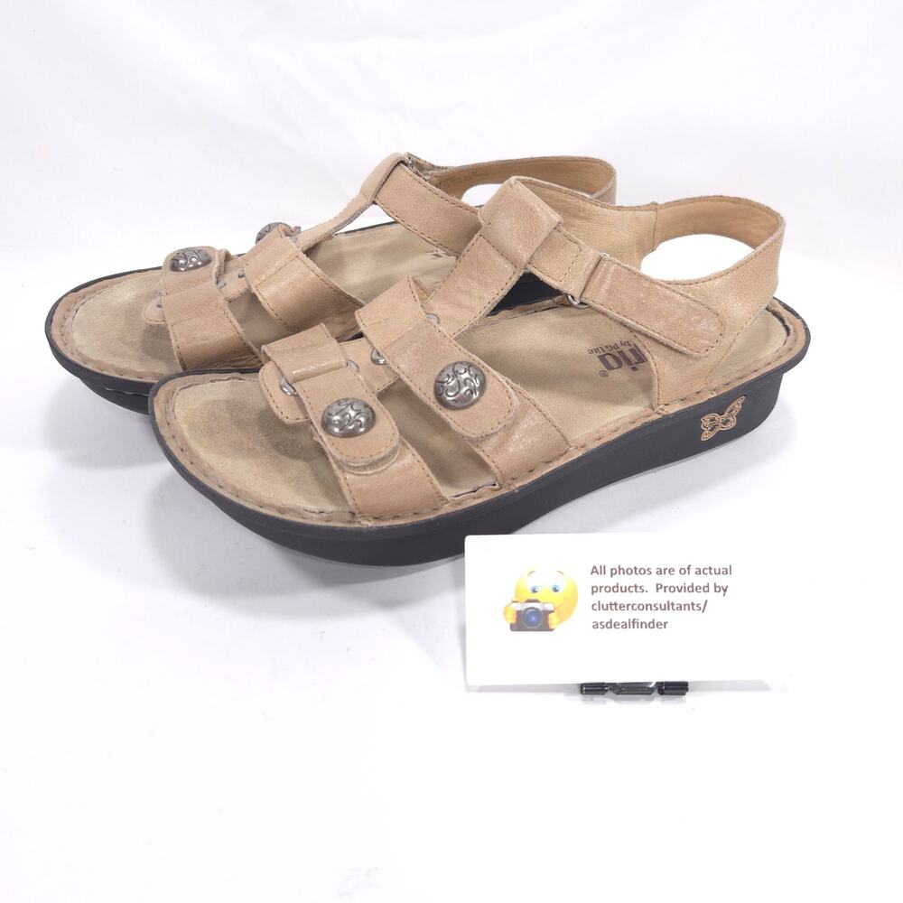 Alegria By PG Lite Kleo Open Toe Sandal Casual Womens Size 8.5 38 KLE-639 Tan